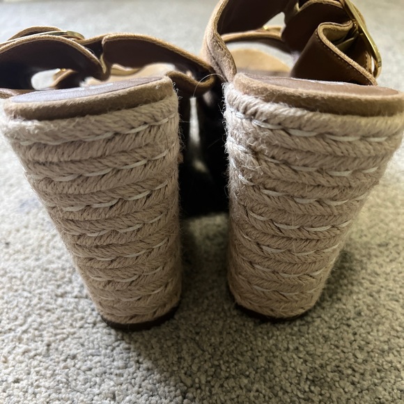 BP Dani Suede Tan Platform Espadrilles - Picture 5 of 7